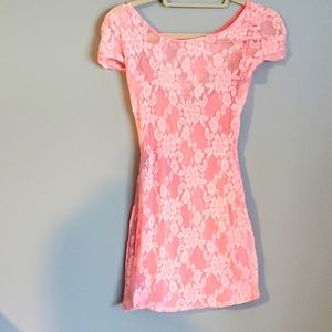 Hollister pink lace mini dress size S